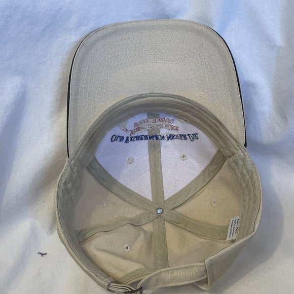 Old Fishermen Never Die They Just Get Reel Tired Strapback Hat Cap Tan - Picture 10 of 14